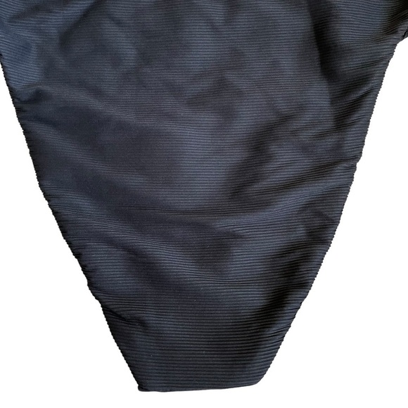 NWT J. Crew Ribbed High Rise Cheeky Bikini Bottom Black Retro 80s Style Sz S - Picture 9 of 14